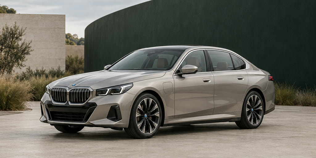 BMW i5 eDrive35L, передний ракурс