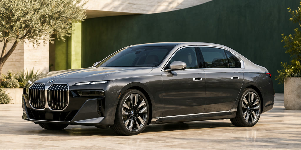 BMW i7, передний ракурс