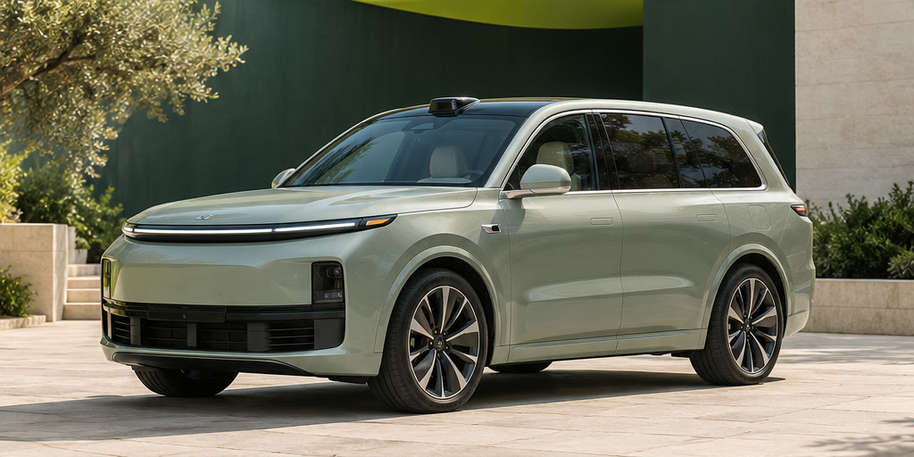 Li Auto L9 · светлый салон, передний ракурс